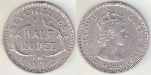 1972 Seychelles Half Rupee (Unc) A004131
